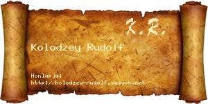 Kolodzey Rudolf névjegykártya